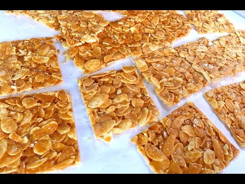 How To Bake Almond Flake Florentine Cookies 怎样烘杏仁麦芽片