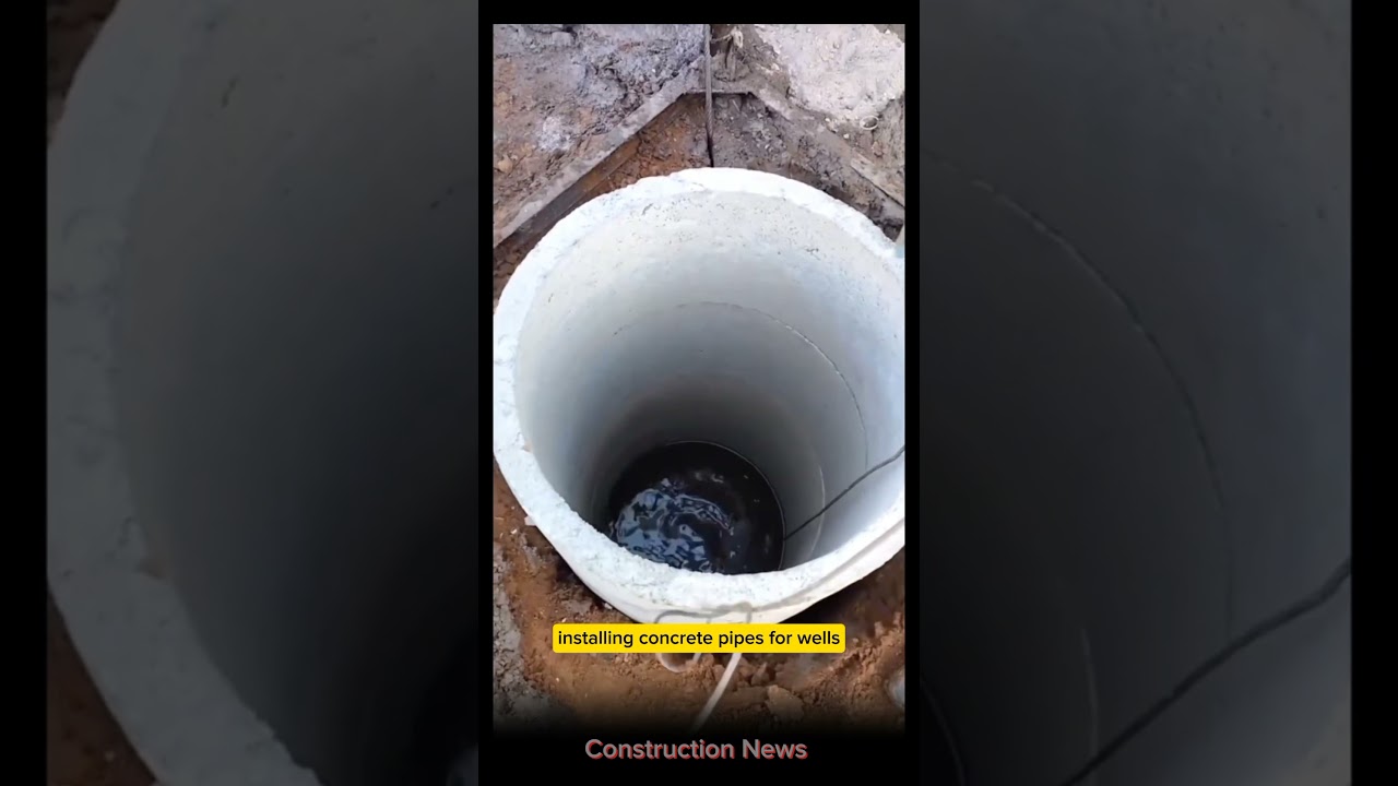 installing concrete pipes for wells