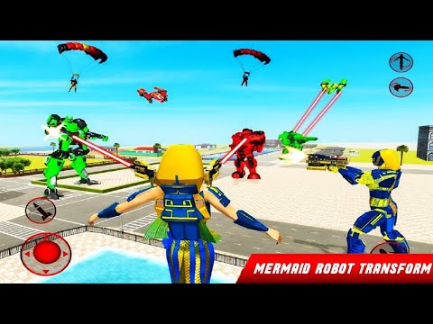 Mermaid Transforming Robot - Air Jet Robot Hero War Game | Robot Transformation Game #06