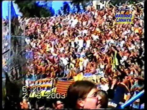"Hinchas canallas en estadio de Gimnasia LP - Clausura 2003" Barra: Los Guerreros • Club: Rosario Central • País: Argentina