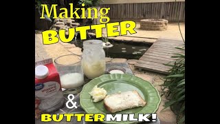 How to make Butter and Buttermilk (homemade butter recipe)