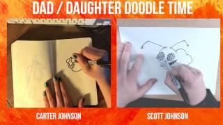 Dad Daughter Doodle Night ON PAPER