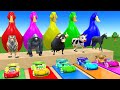 Long Slide Game With Cow Elephant Gorilla Hippopotamus Tiger 3d Animal Game Funny 3d Animals