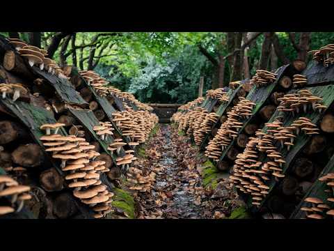 How Japanese Farming Millions of Shiitake Mushroom in Forest - Mountain Shiitake Mushroom Harvesting