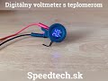 Digitálny voltmeter s teplomerom - modrý 5-48V / -25 °C až +60 °C - Video Youtube
