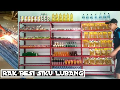 , title : 'Cara membuat rak besi siku berlubang _ Rak toko modern'
