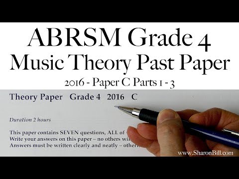 ABRSM Music Theory Grade 4 Past Paper 2016 C with Sharon Bill