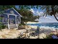 Cozy Beach House Day Sunset Ambience Campfire Ocean Waves Seagulls Nature Sounds