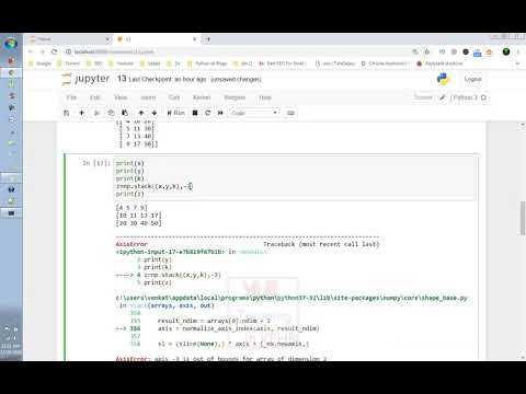Numpy Stack Vstack Dstackhstack Functions Python Telugu 13