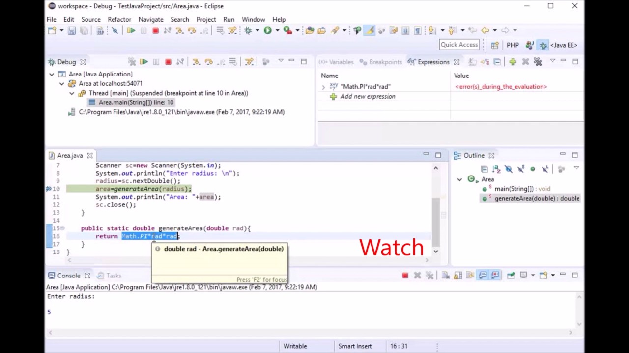 Eclipse Debugging Tutorial