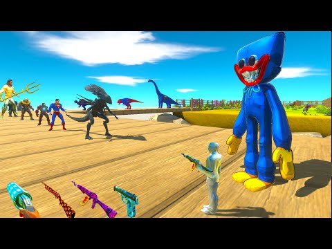 HUGGY WUGGY and FPS AVATAR RESCUE MISSION DEATH RUN - Animal Revolt Battle Simulator