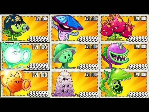 Random 30 Plants PEA x DRAGON x SHROOM x ONCE x MINE x VINE Battlez - PVZ 2 Plant vs Plant