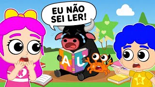 O Boi da Cara Preta NÃO SABE LER 😢 Aprenda A E I O U com a Kaylla e Rhavi | Música Infantil