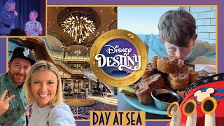 We Spent a Day at Sea on Disney Destiny… Palo Brunch, AquaMouse & Exploring the ship! 🌊🚢