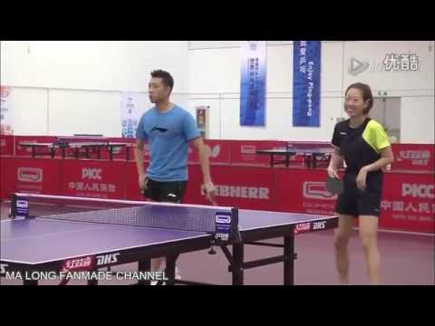 Xu Xin vs Yang Haeun training to WTTC 2015 Suzhou