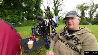 Solo Moto Camping Isle of Man TT Episode 2 Race Day on track at Glenlough camp site and to Douglas