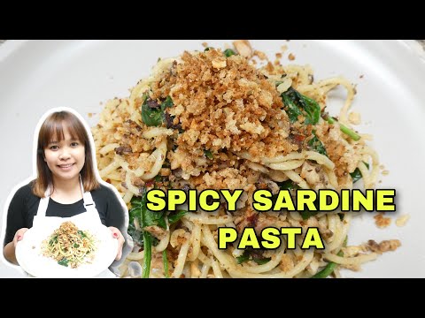 SPICY SARDINE PASTA WITH OREGANO AND SPINACH | QUICK AND EASY!