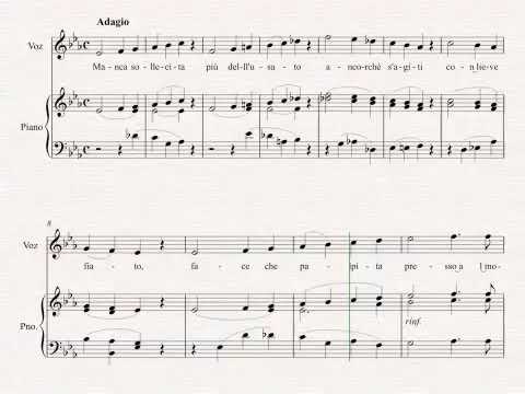 Manca sollecita Vaccai Lesson I in Eb Major for High Voice