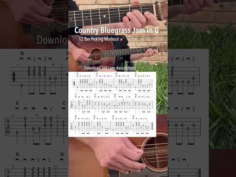 Country Bluegrass Jam in G – 12 Bar Picking Workout #bluegrass #guitarplaying #country
