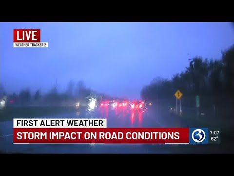 VIDEO: Storm impacting road conditions on I-91 in Wallingford