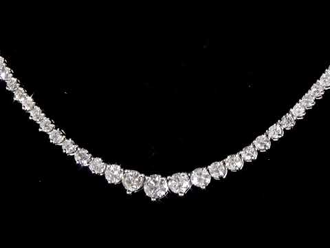 14k White Gold 7ct (TDW) Diamond Tennis Necklace
