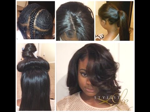 London Girl gets 1/2 Vixen Sew in w/ Silkbase Closure ! Best Los Angeles Hair "Stylist Lee"