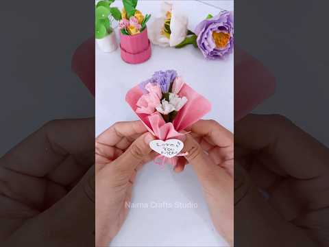Mother's Day Bouquet DIY #shorts #youtubeshorts #diy #minibouquet #paperflower #mothersday #viral