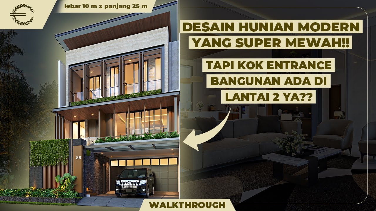 Video 3D Desain Rumah Modern 3 Lantai Bapak William - Jakarta Barat