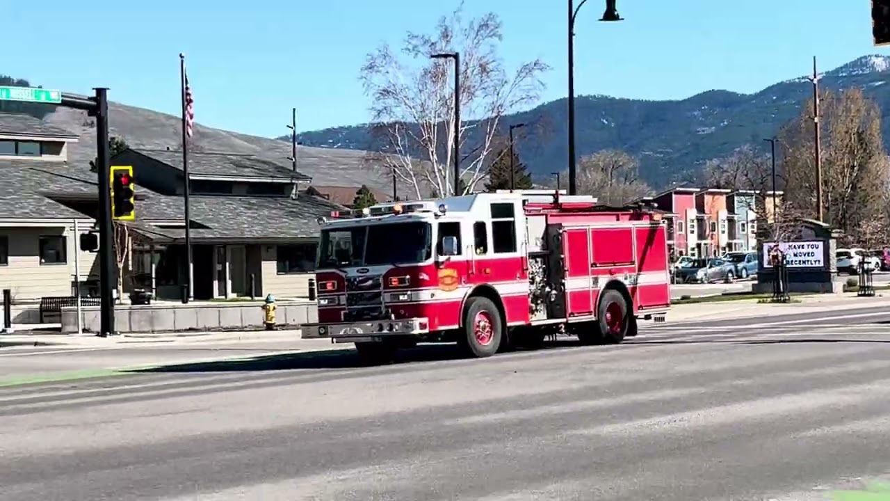 Missoula Fire Department (SPARE) Engine 141 enroute to an MVA involving law enforcement.
