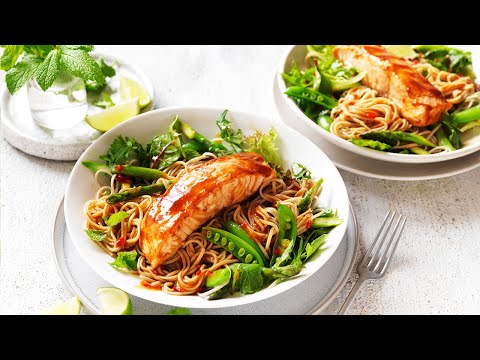 Teriyaki Salmon Soba Noodle Salad recipe