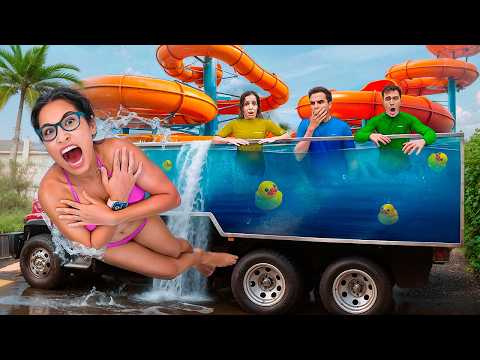 TRANSFORMAMOS O CAMINHÃO EM UM PARQUE AQUÁTICO E DEU MUITO ERRADO! A RAFA SE MACHUCOU MUITO!