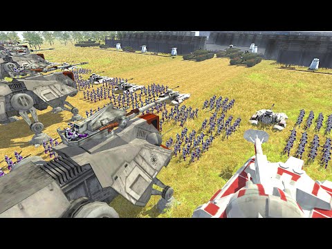 Clone Army Siege of MANDALORIAN FORTRESS! - Men of War: Star Wars Mod