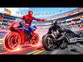 SPIDERMAN Wins The Magic Legendary Motorcycle Racing Championship Epic Racing Challenge