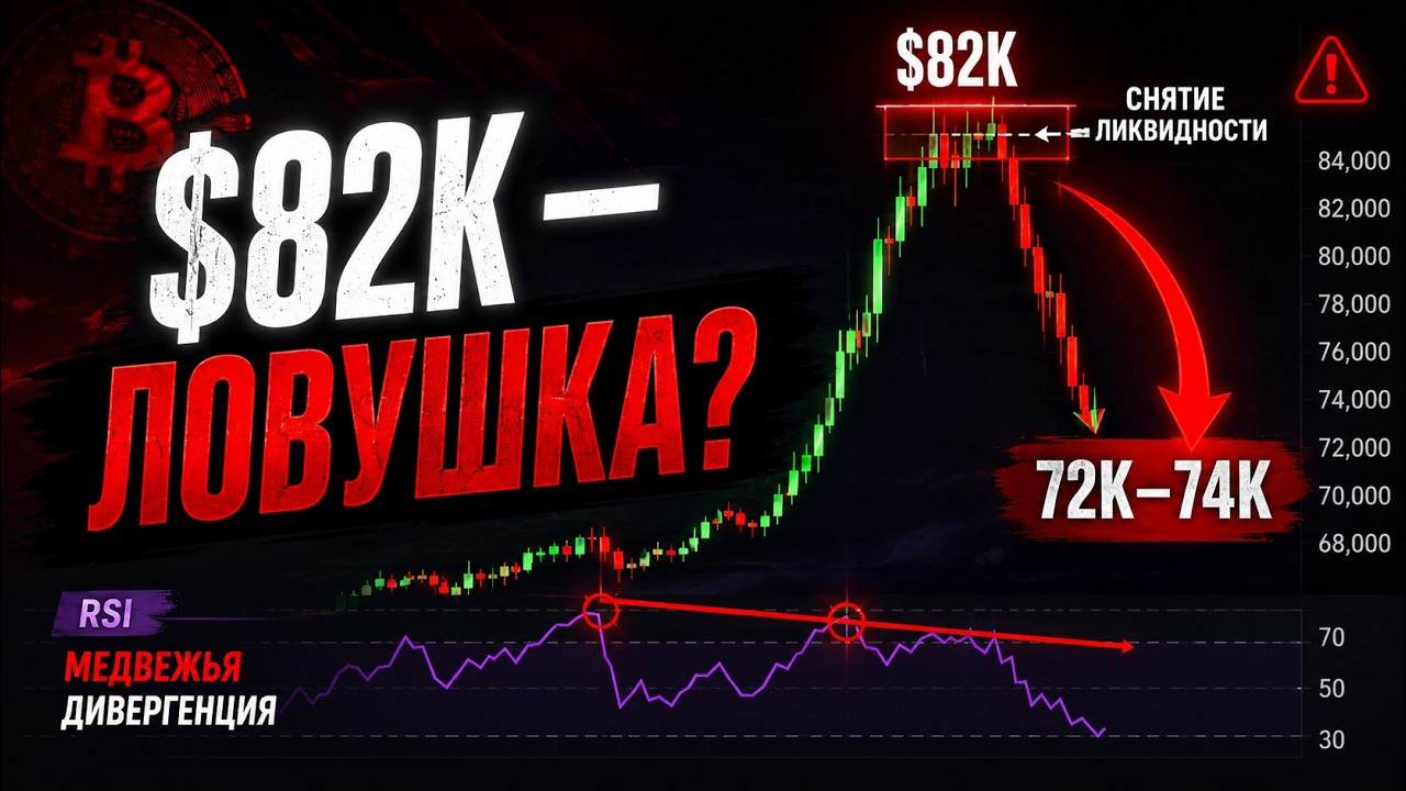 🔥 Биткоин ПОПАЛ В ЛОВУШКУ! $82K Только Усилили Сигнал На Падение