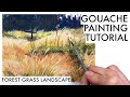 Forest Grass Landscape Gouache Painting Tutorial