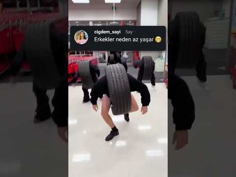 Lastik giyip markete giren gençler virajı alamadı 😂