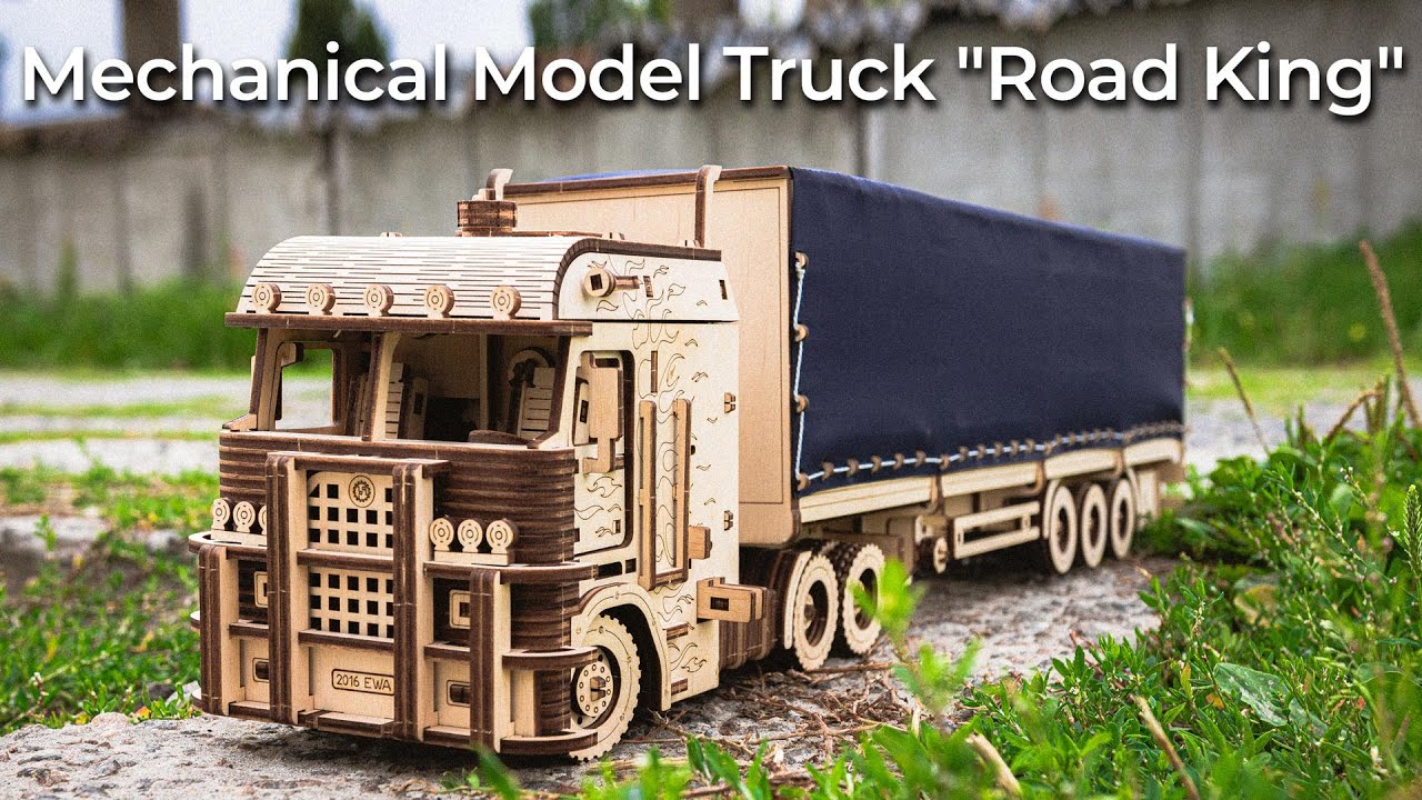 Eco-Wood-Art Construction kit Semi-trailer truck Road King