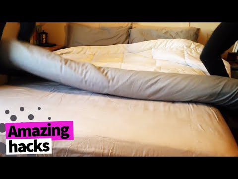 How to Put on a Duvet Cover Hack * The Roll Method *