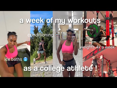 a week of my workouts as a college track athlete | preseason prep, weights, recovery, etc.