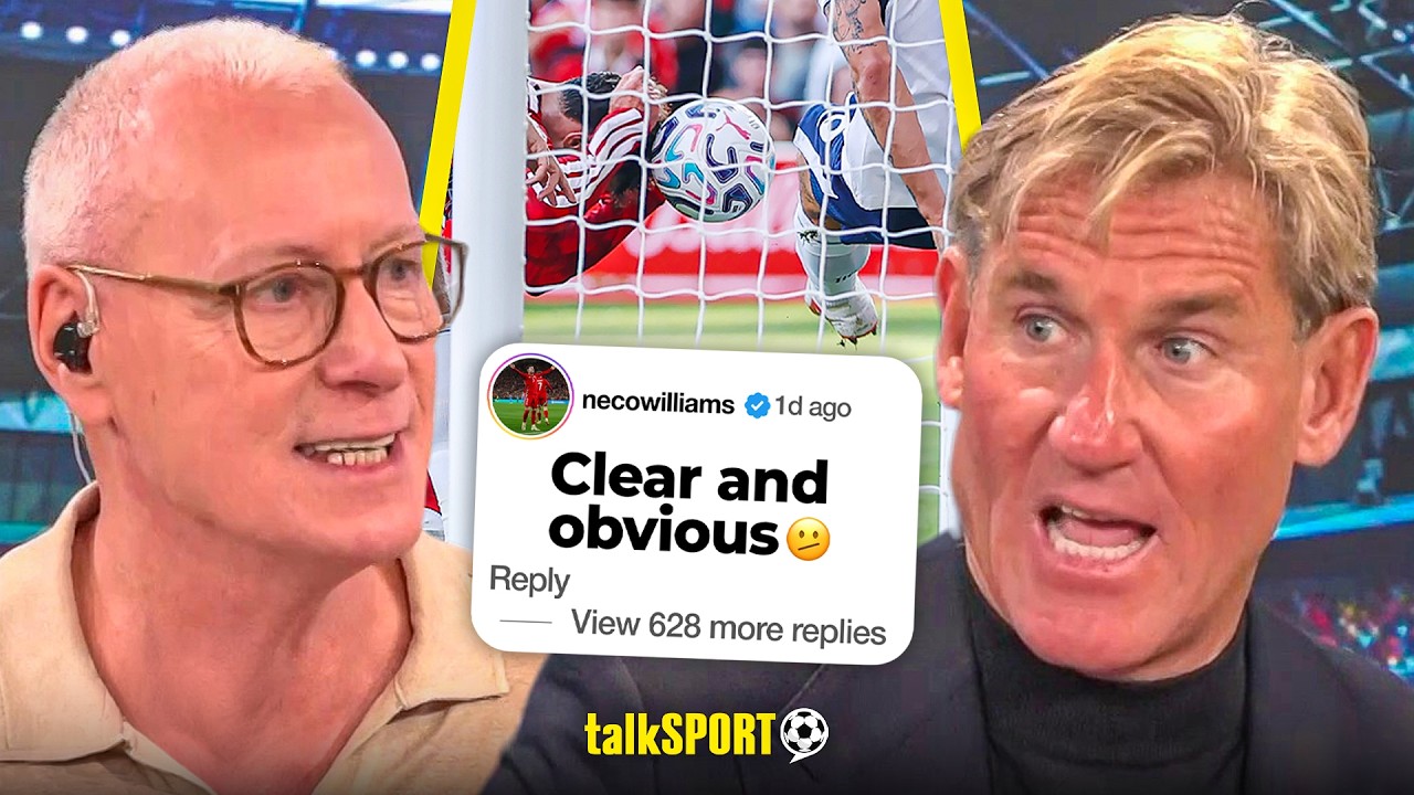 Simon Jordan's LIVELY DEBATE on whether Neco Williams should be BANNED for Handball Goal CONTROVERSY