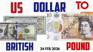 1 British pound Sterling to US dollar Exchange Rates Today 24 FEB 2026 @ 10:41 UTC GBP to USD
