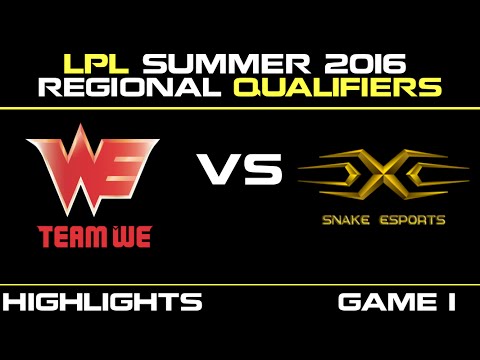 WE vs SS Game 1 Highlights Tencent LPL Summer Regional Qualifier 2016   Team WE vs Snake Esports