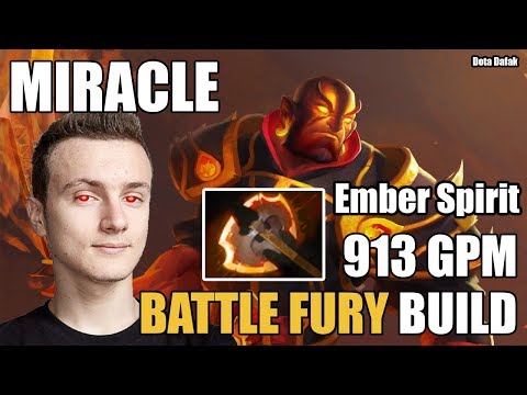 Miracle- [Ember Spirit] INSANE 913 GPM With Battle Fury Build - Dota 2