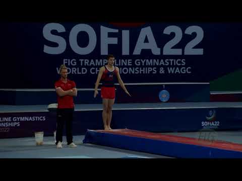 WILLERTON Kristof (GBR) M - 2022 Trampoline Worlds, Sofia (BUL) - Q Tumbling Exercise 1