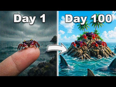 I Made an Island with SHARK Infested Waters! 100 Days 