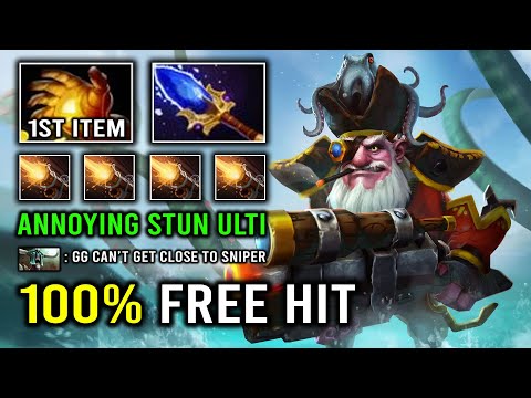 How to Solo Mid Sniper 1st Item Midas & Scepter Ulti Stun 100% Max Range Free Hit Dota 2