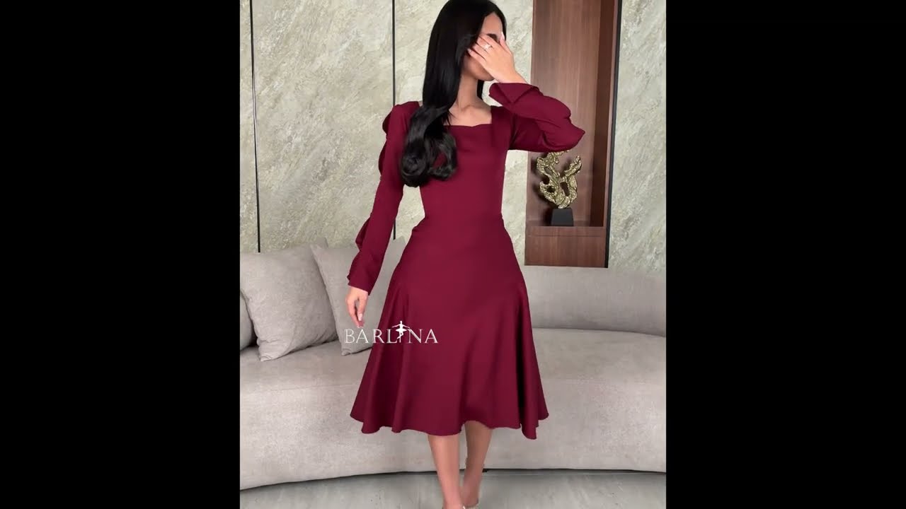 فستان ميدي عودي بقصة واسعة - XXL