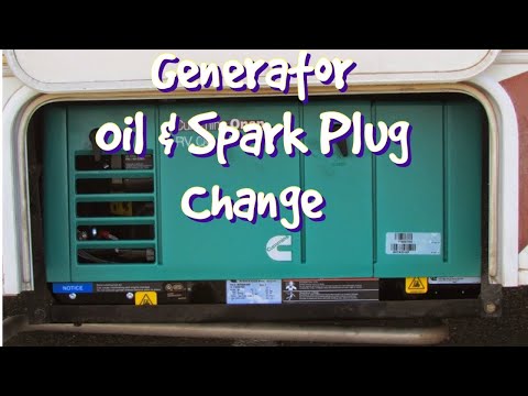 RV Onan Cummins 4000 generator Oil Change  Annual service oil spark plug air filter