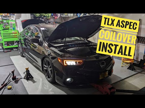 2019 Acura TLX Aspec Coilovers and rear Camber Kit Step by Step Install R-SR Coilovers