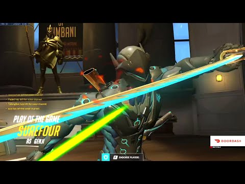 Surefour Insane Genji and Ashe gameplay! POTG! [ Overwatch Season 33 Top 500 ]
